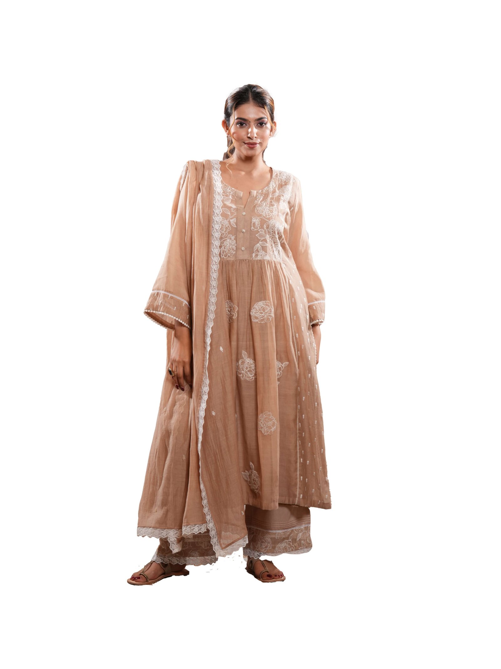 G_BEIGEPINK_Beige mal chanderi suit with rose embroidery_19000K
